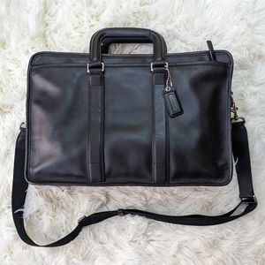COACH Lexington Embassy Brief - Unisex, black leather laptop bag 👜